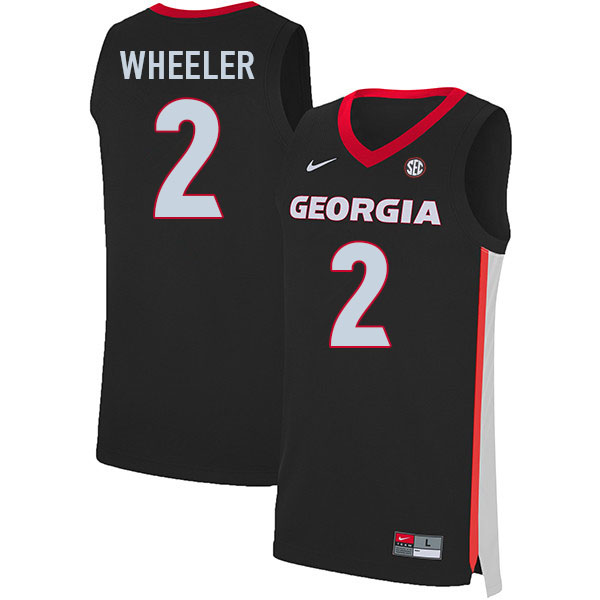 Men #2 Sahvir Wheeler Georgia Bulldogs College Basketball Jerseys Sale-Black - Click Image to Close